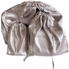 IZ4A出口加厚银灰色亮绸面大号包包防尘袋衣物整理抽绳收纳袋纯色