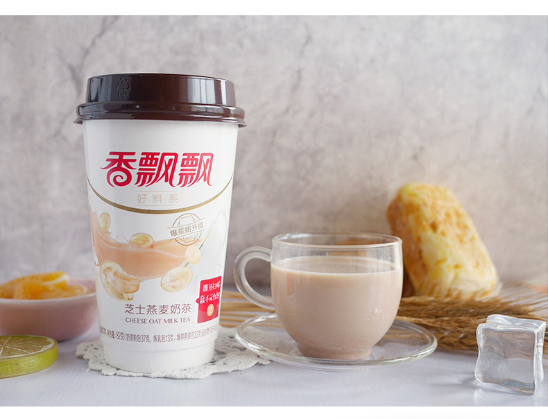 香飘飘奶茶好料系列芝士q麦3杯装芒果布丁冲泡饮品杯装整箱批发