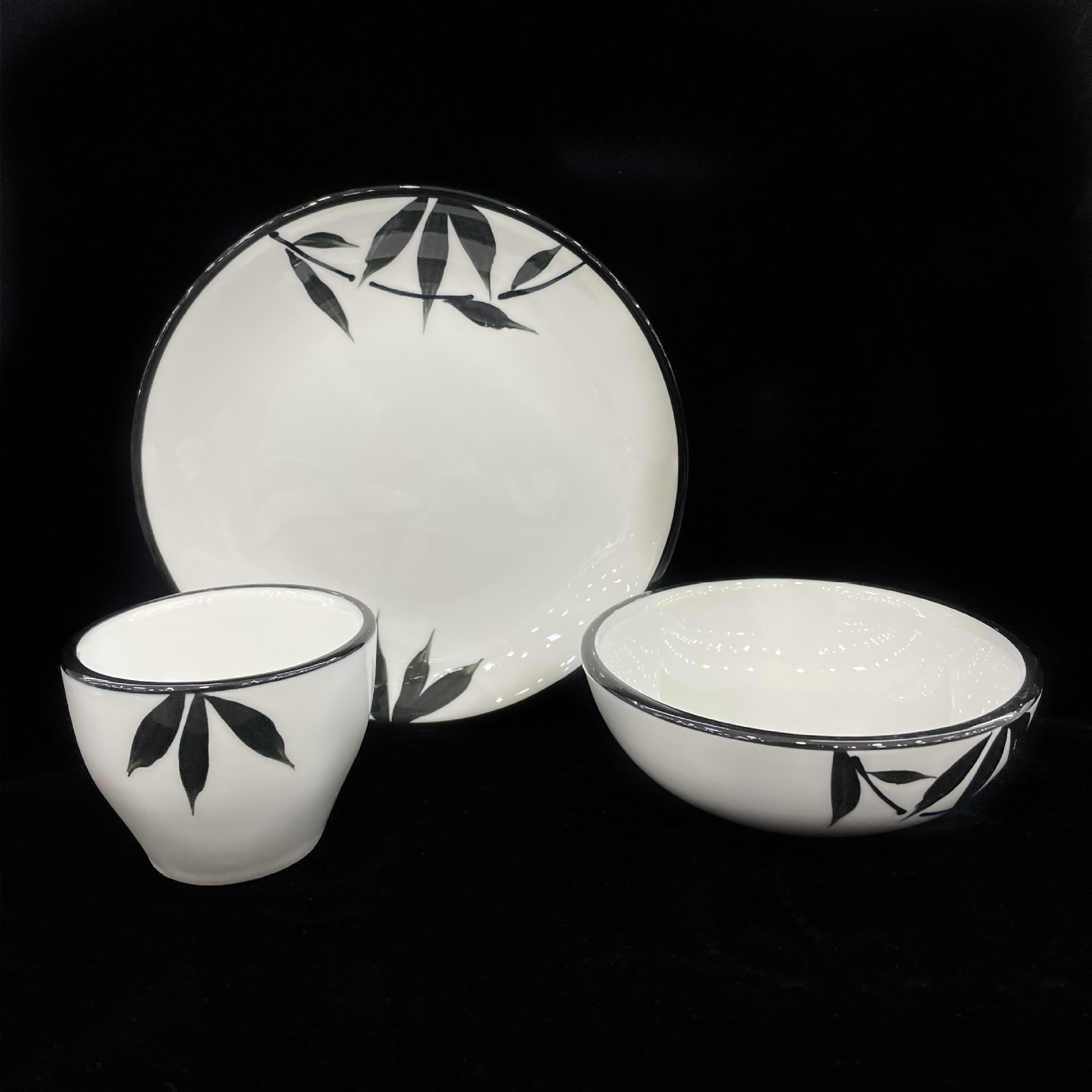 2022年新款厂家 强化瓷 消毒餐具三件套 可加底标 logo