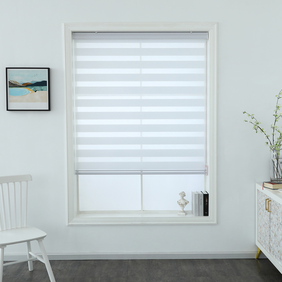 Soft Gauze Shutter Shutter Blinds Office Toilet Bathroom Study Roll-up Jacquard Curtain Semi-Shading Thickening