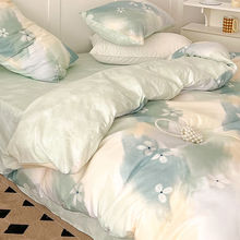 简约ins风床上四件套棉被套床单四季通用床笠三件套被罩代发厂