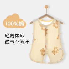 y2201婴儿衣服琵琶连体夏季薄款男女宝宝轻薄透气背心爬服哈衣