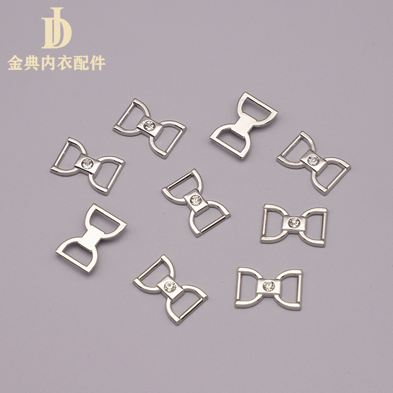 wholesale clothing accessories underwear accessories new alloy heart-shaped connecting buckle swimsuit accessories electroplating non-magnetic adjustable buckle