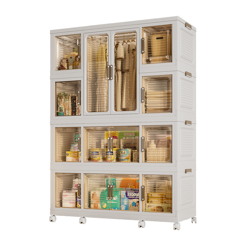 Installation-Free Simple Wardrobe Cloakroom Wardrobe Toy Household Layered Locker Folding Clothing Storage Cabinets