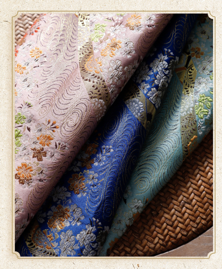 和风西阵织布料中国风汉服绸缎童装提花织锦缎女装旗袍时装面料