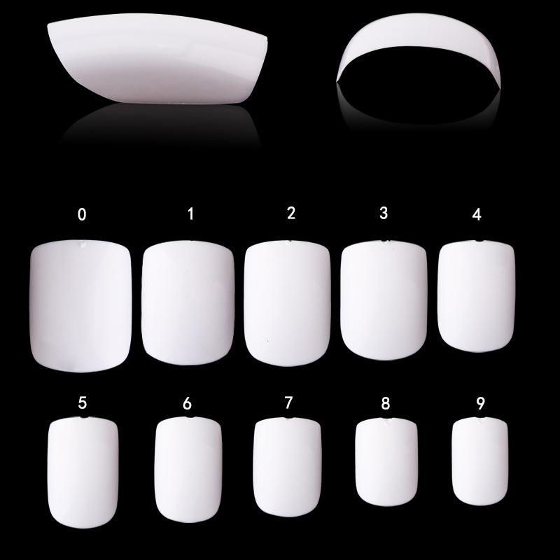 跨境美甲短款甲片 小方圆甲片 短方头彩绘甲假指甲指甲片透明全贴