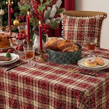 圣诞节桌布喜庆ins风日系复古网红美式餐桌茶几书桌碎花布料批发