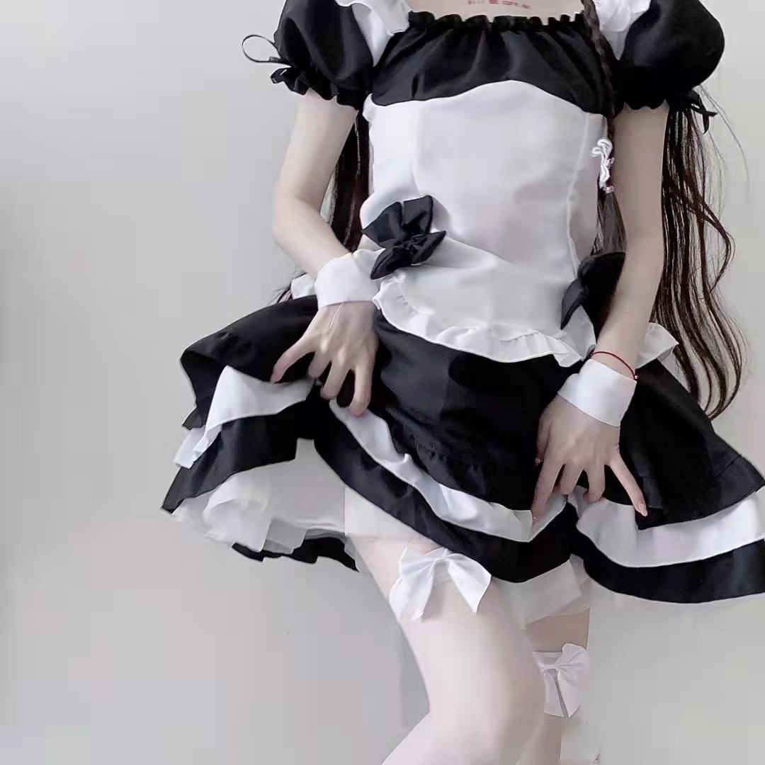 跨境女仆装cos可爱女佣女装大佬lolita连衣裙cosplay服连衣裙