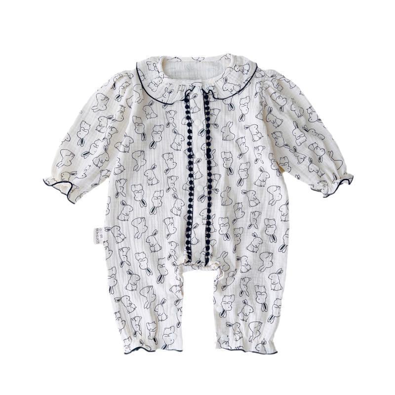 Baby Spring and Autumn Clothing Baby Girls' Jumpsuit One Month Old One Hundred Days Princess Coat Autumn Super Cute Sweet Outing Romper Romper Baby Clothes