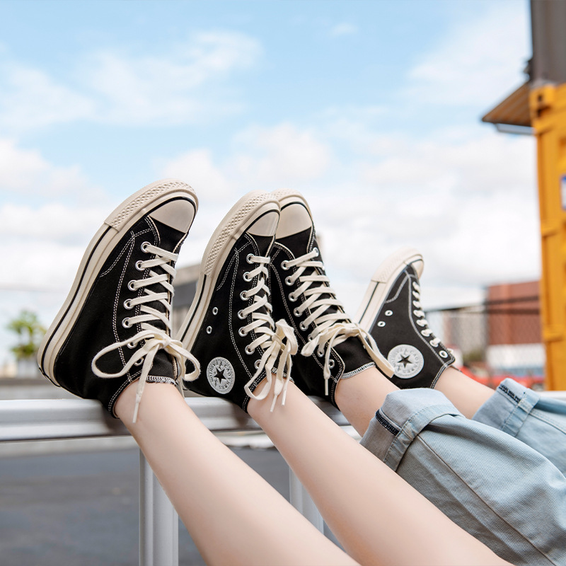 尔匡威莱斯1970s经典款百搭帆布鞋黑色粉色红色高帮女鞋潮板鞋男