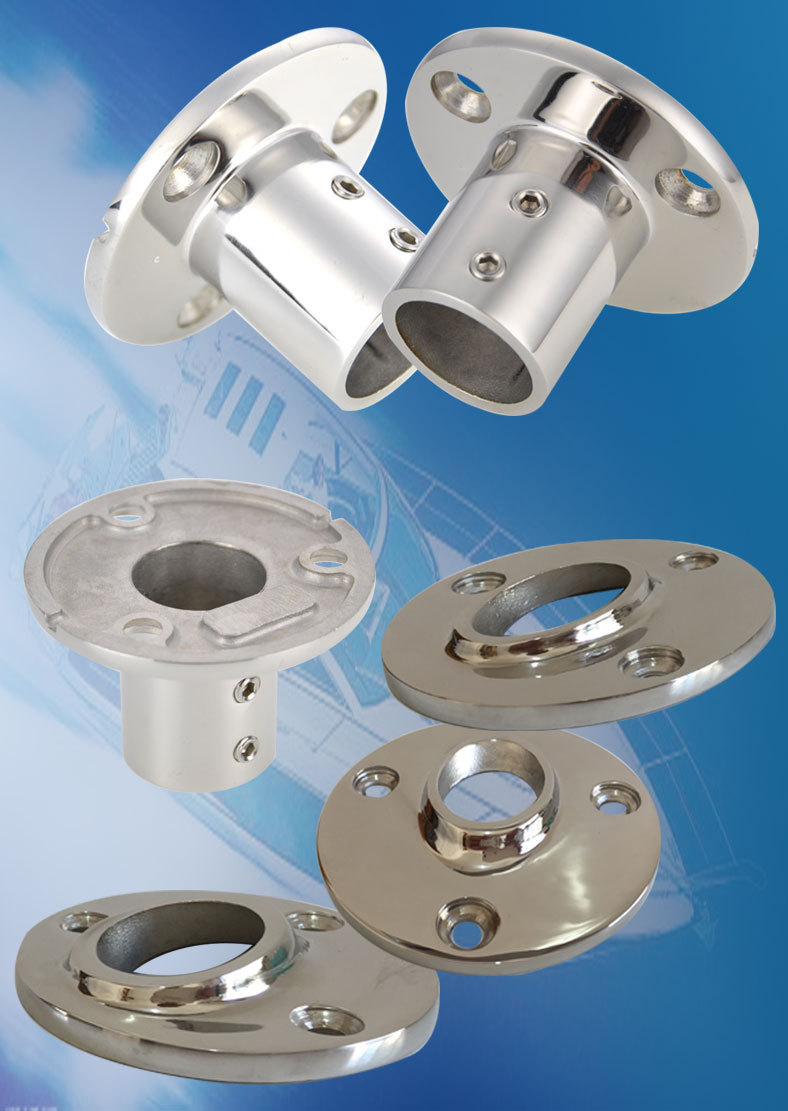 船用遮阳棚伞316不锈钢管座配件游艇快艇帆船房车栏杆底座圆管座