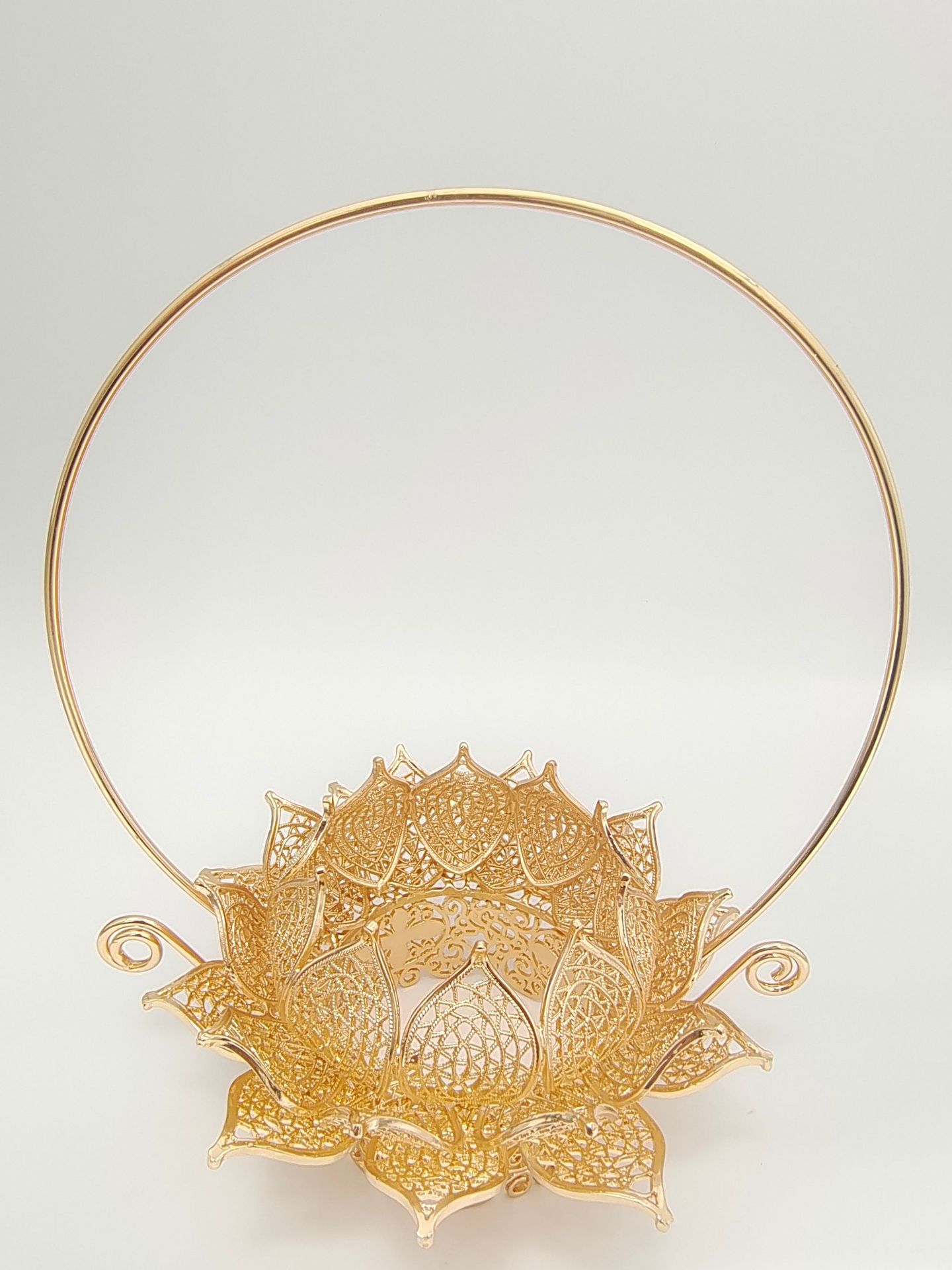 三层合金莲花冠kc金电泳保色发冠古风150x60