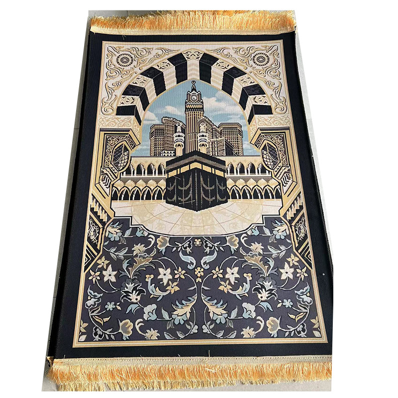 Factory Supply Crystal Velvet Diamondmax Velvet Kinds of Material Printing Worship Mat Prayer Mat Sponge Embossed Pilgrimage Blanket