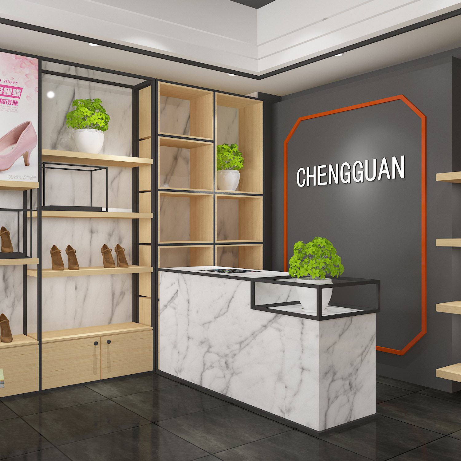 定制鞋店烤漆展示柜 包包货柜展厅鞋子展柜陈列柜 商超服装展示架