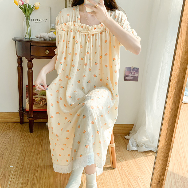 2024 nursing nightdress summer postpartum thin women‘s plus size short-sleeved maternity pajamas maternity clothes pregnancy dress