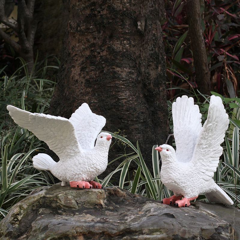 户外花园仿真树脂鸽子摆件庭院草坪装饰白鸽雕塑景观小品动物摆设