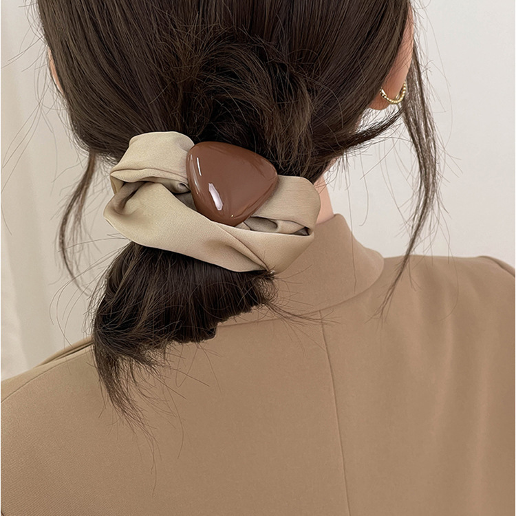 Super Gentle! High-Grade Satin Hair Band Head Flowers Hair Rope Large Intestine Ring Hairware Ponytail Internet Celebrity Autumn and Winter New