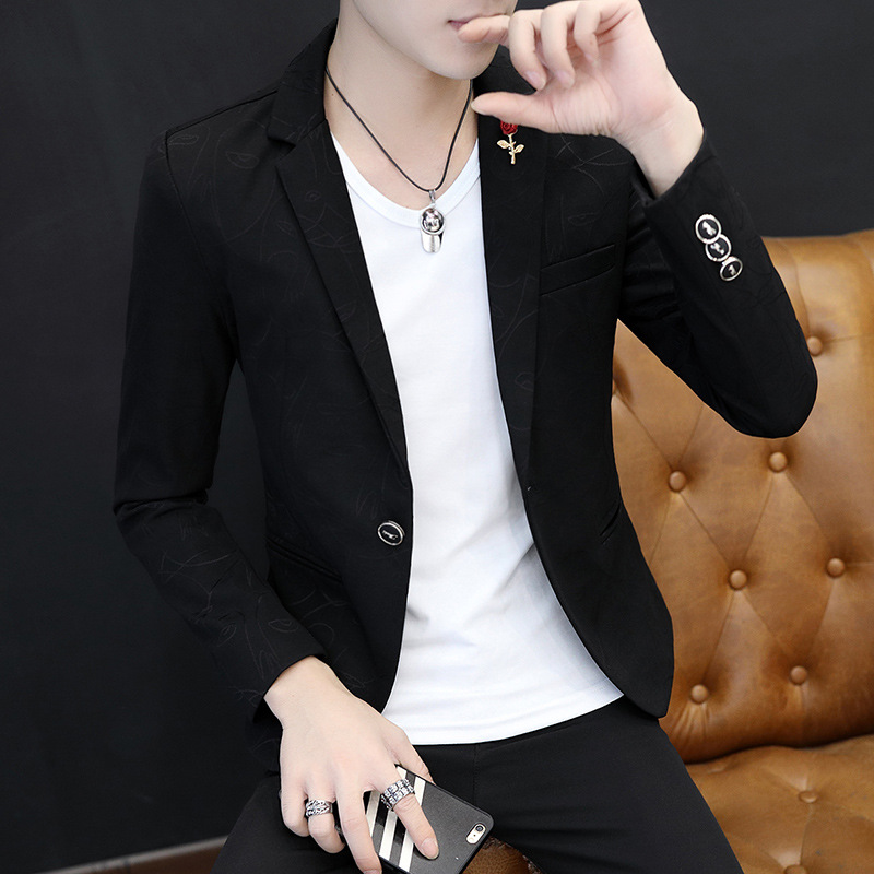 2022新款春秋青少年韩版潮流精神小伙修身小西服男装902西装-阿里巴巴