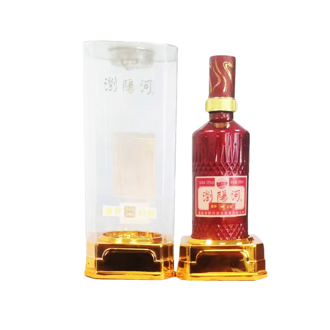 湖南浏阳河 整箱批发 水晶盒礼盒白酒 亚克力包装白酒浏阳河 红瓶