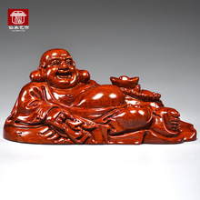 花梨木雕弥勒佛像摆件卧式大肚坐笑佛红木工艺品家居客厅