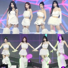 新款aespa韩国女团同款打歌服舞台演出服表演服舞蹈白色毛毛套装