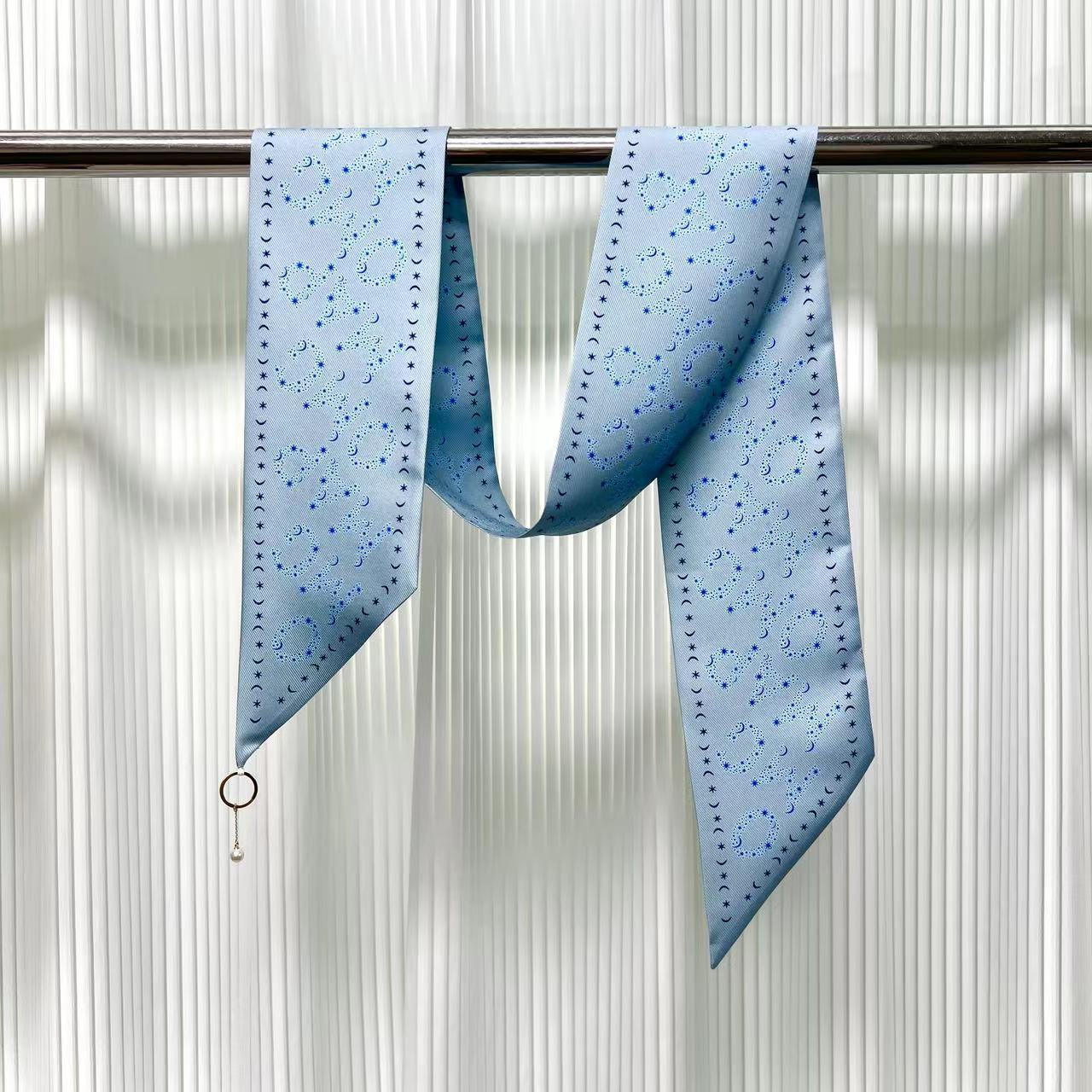 真丝斜纹绸小长条窄丝巾女装饰桑蚕丝围巾搭配衬衫西装领带飘带潮