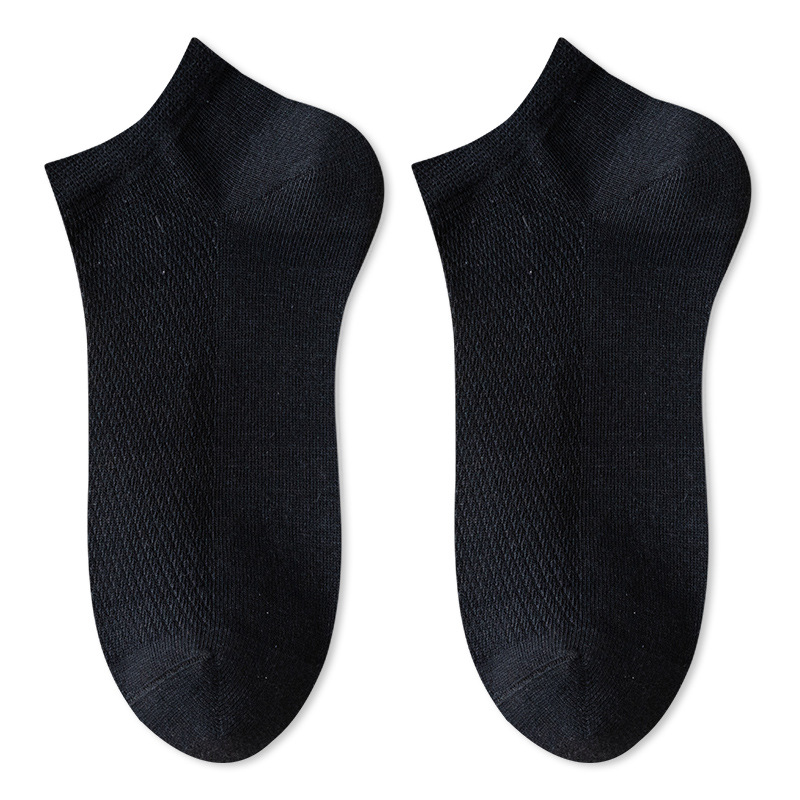 Socks Men Spring and Summer Pure Cotton Thin Socks Deodorant and Sweat-Absorbing Breathable Mid-Calf Socks Mesh Solid Color Men's Socks Wholesale