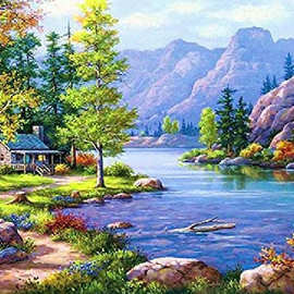 钻石十字小风景画