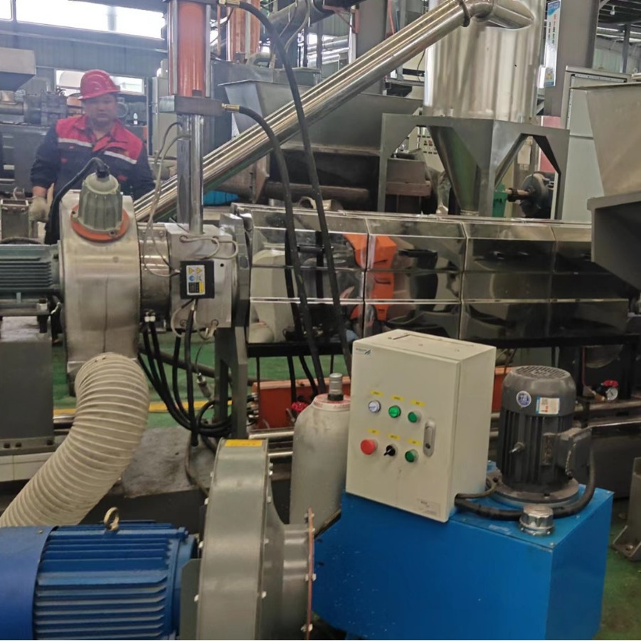 pp碳酸钙母粒造粒机 低烟无卤电缆料挤出机 玖德隆