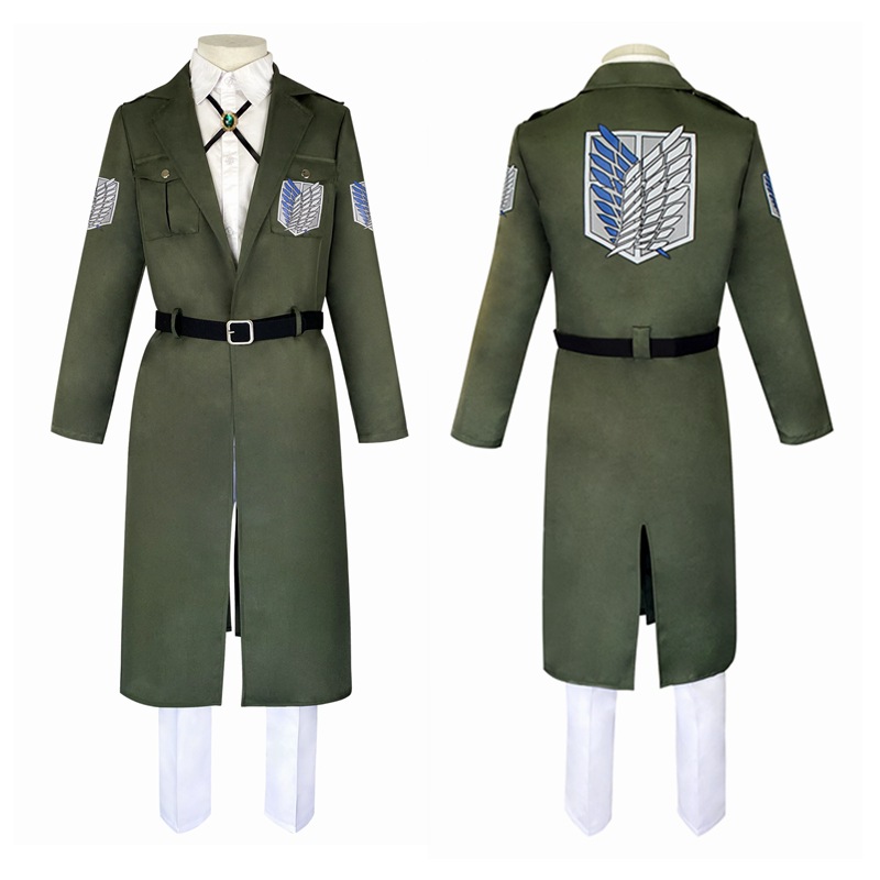 进击的巨人风衣调查兵团团服全套军绿色大衣男女同款动漫cos服