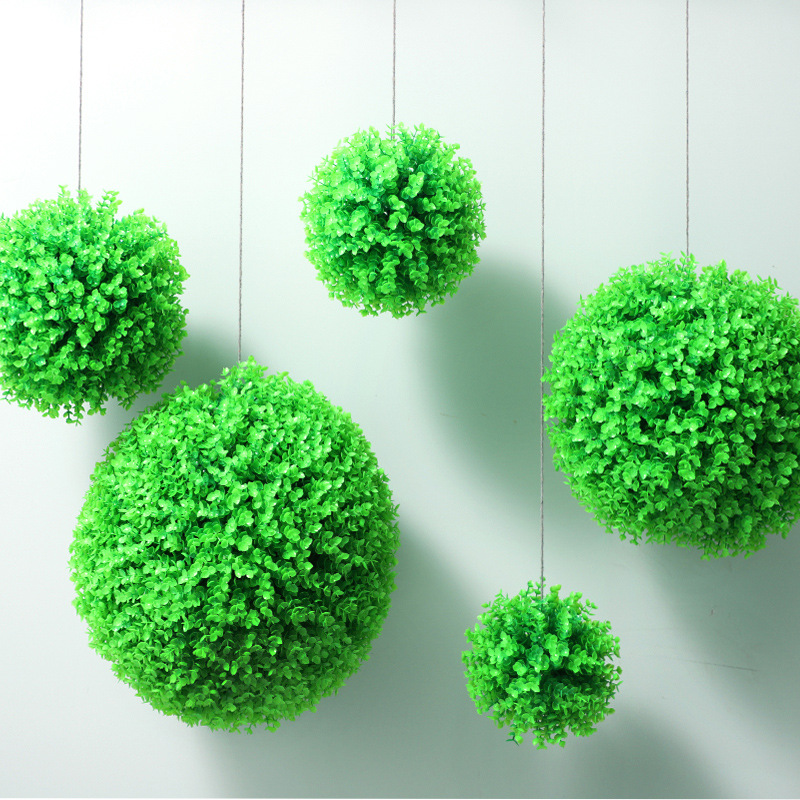 Artificial Grass Ball Plant Grass Ball Supermarket Hotel Ceiling Decorative Flower Plastic Green Plant Milan Eucalyptus Grass Ball