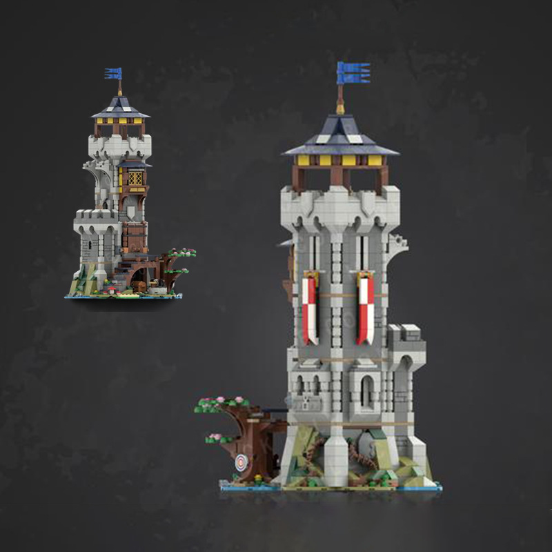 跨境热卖兼容乐高积木moc-141500守护者大塔中世纪建筑城堡玩具