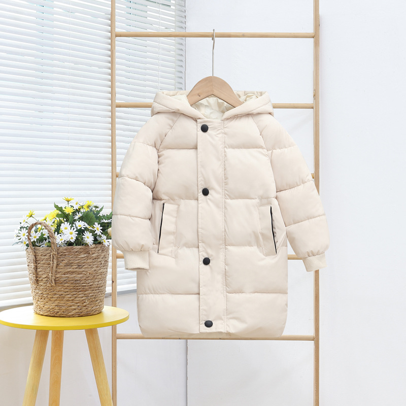 Foreign Trade Supply Children's down and Wadded Jacket Mid-Length Cotton-Padded Jacket Baby Clothes Cotton-Padded Coat for Boys and Girls Winter Clothing Coat Tide