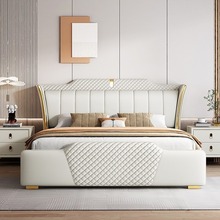 意式轻奢真皮1.8x2双人床现代家用1.5简约主卧网红储物婚床