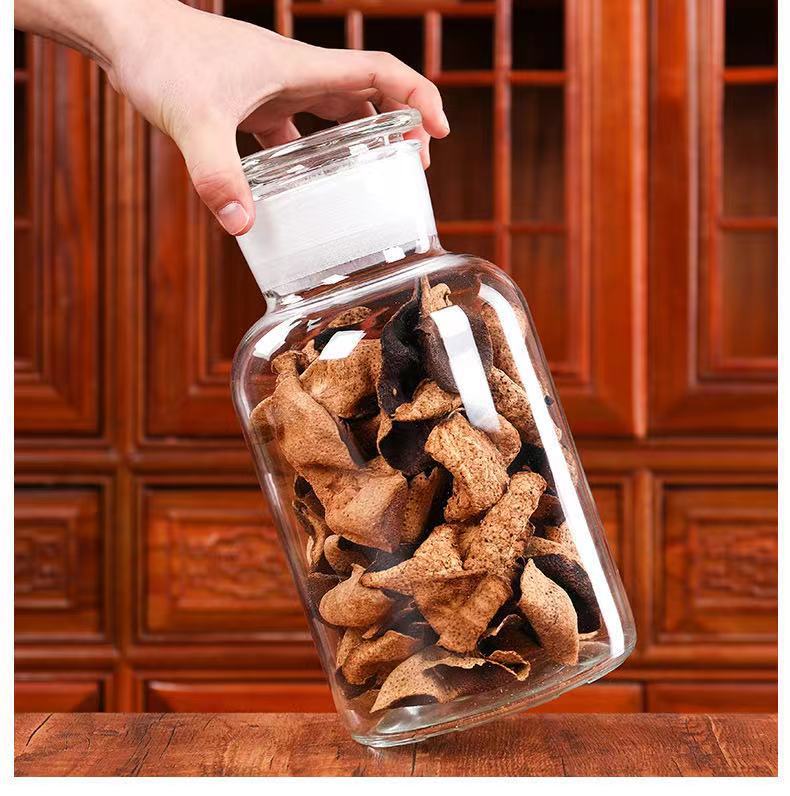 厂家供应新会陈皮罐专用大容量玻璃密封罐小青柑中药储存密封罐子