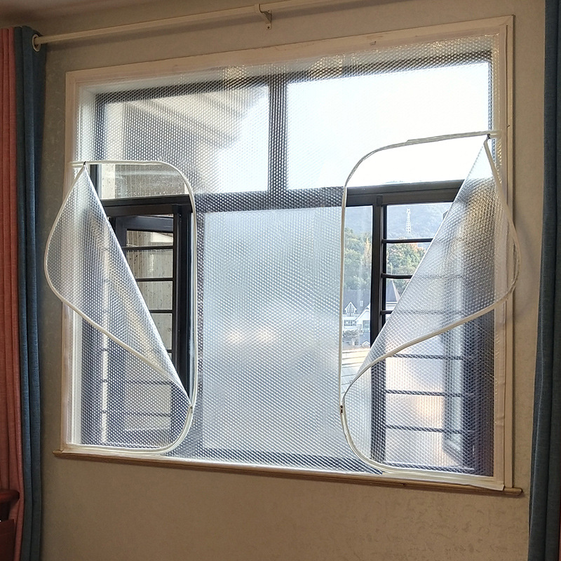 冬季防风保暖膜挡风窗户密封条保温神器防寒双层塑料布防漏风窗帘