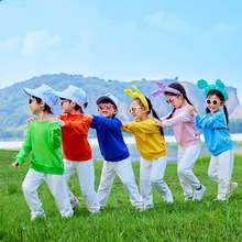 元旦儿童啦啦队演出服糖果色卫衣幼儿园舞蹈表演小学生运动会服装
