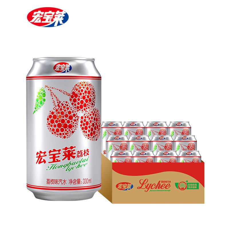 宏宝莱荔枝味汽水330ml*12罐 整箱夏季碳酸饮料-阿里巴巴