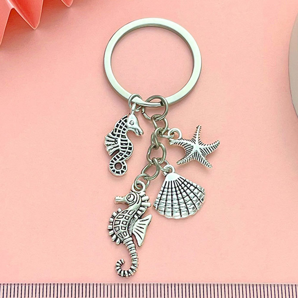 跨境热销海洋之家系列天然珍珠贝壳钥匙扣海边小清新挂件厂家直销