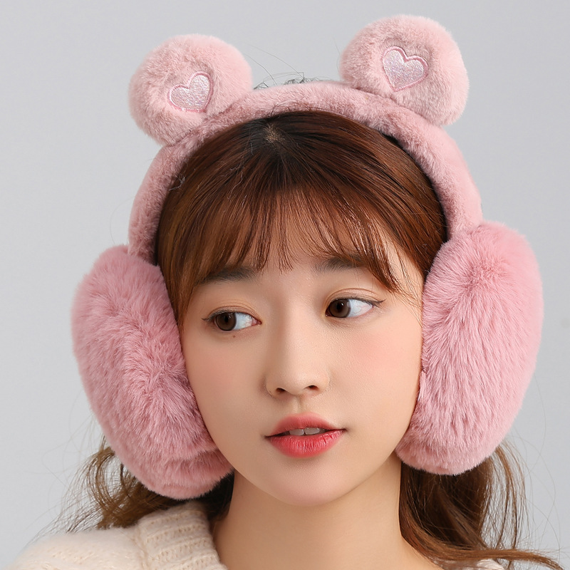 Korean Style Anti-Freezing Plush Earmuff Warm Folding Winter Earflaps Student Ear Warmer Cute Anti-Freezing Riding Protection Ear Warmers