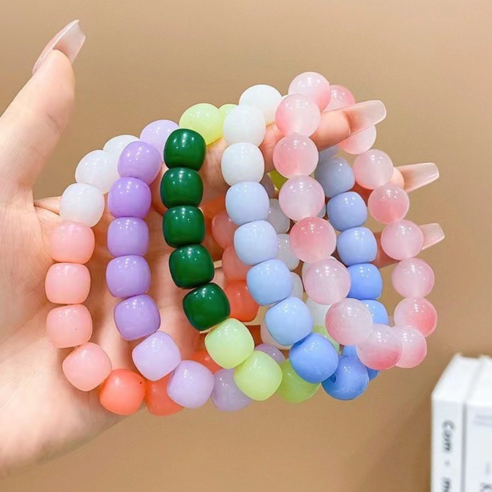 儿童手串彩色渐变盘珠串学生简约百搭手链饰品女童时尚盘玩珠配饰