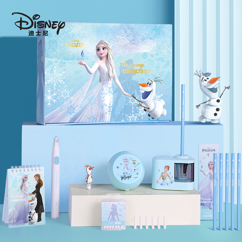 Disney New Electric Stationery Suit Gift Box Birthday Gift for Elementary School Students Aisha Good-looking School Gifts