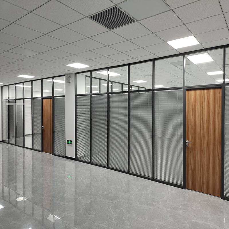 玻璃隔墙 办公隔墙 中控百叶隔断 办公屏风 磁控百叶玻璃 高隔间