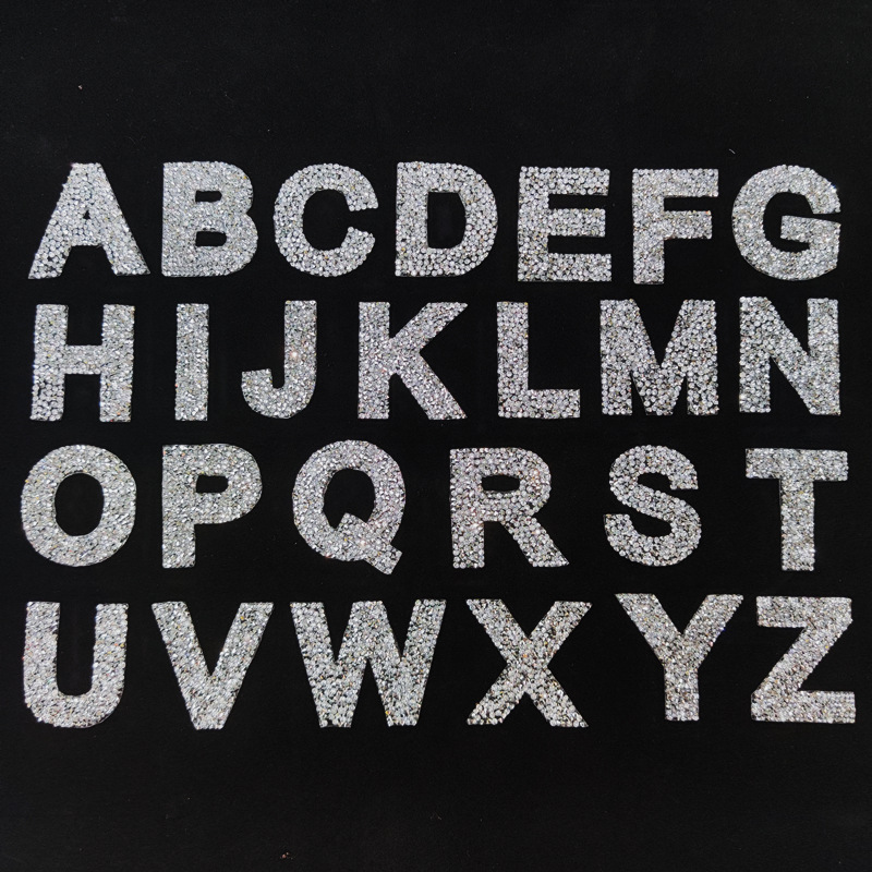 树脂钻26个英文字母现货 背胶diy钻贴 服装辅料鞋包配饰跨境销售