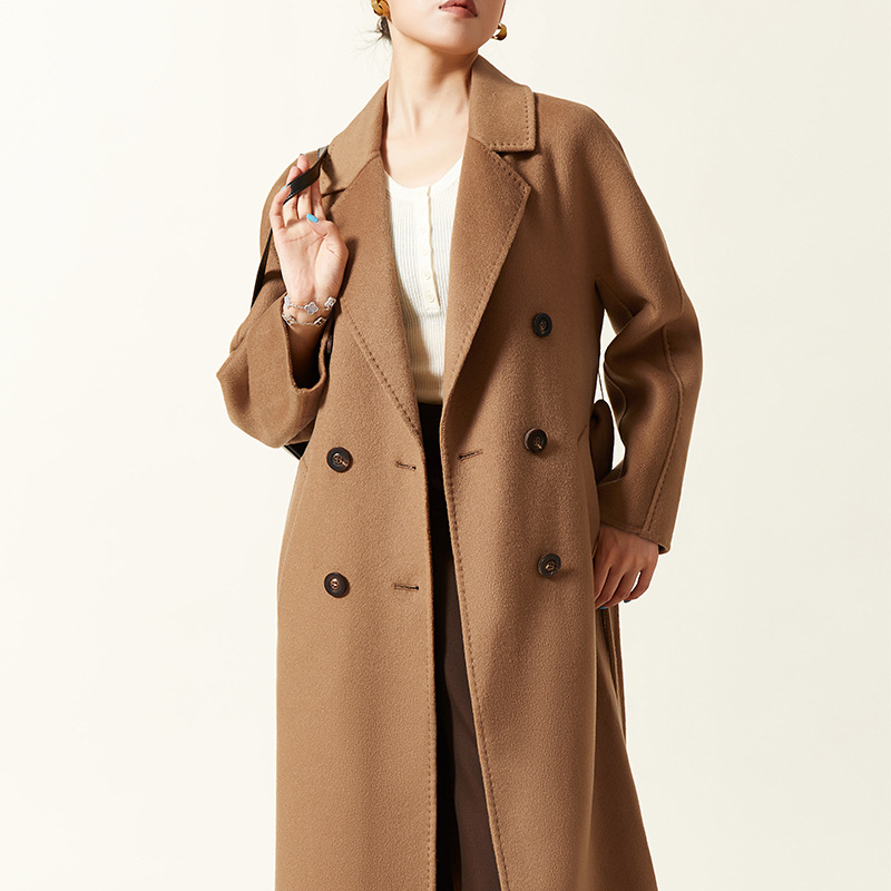 [合莹]大衣经典款101801双面羊绒max大衣纯山羊绒毛呢大衣外套女-阿里