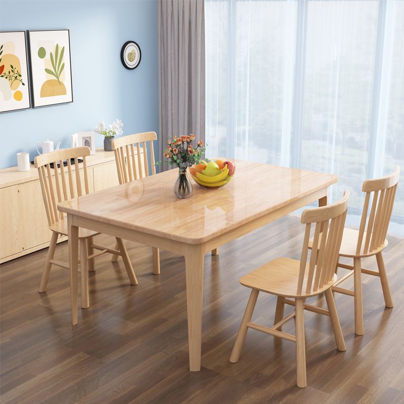 家庭餐桌好物实木简约轻奢长方形日式桌椅组合吃饭桌子家用小户型