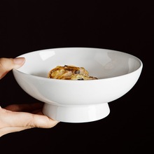 陶瓷碗糕点高脚下午菜碗水果盘商用盘盘沙拉碗纯白茶点心甜品碗装