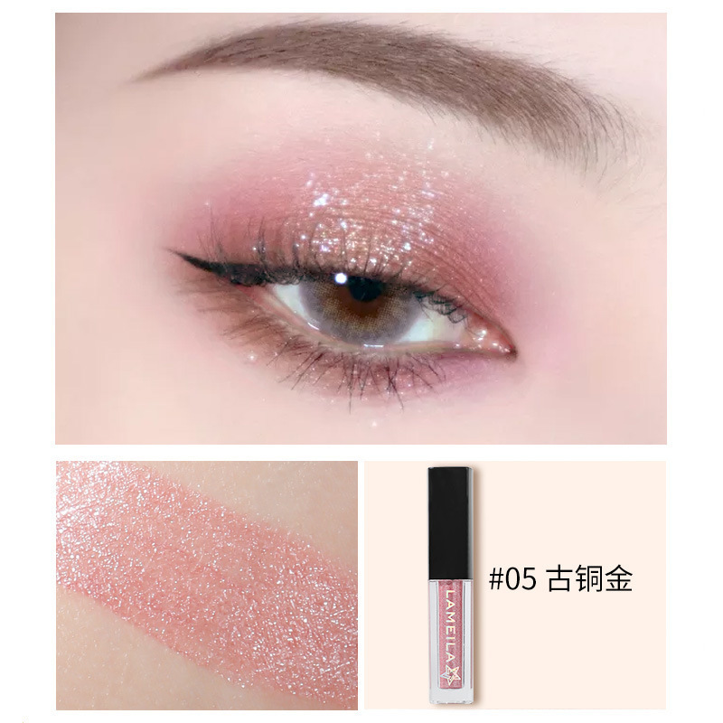 LaMeiLa Liquid Liquid Eye Shadow Eye Shadow Shiny Crystal Super Shiny High Pearlescent Eyeliner Pen Shimmering Powder Sequins Eye Shadow 1033