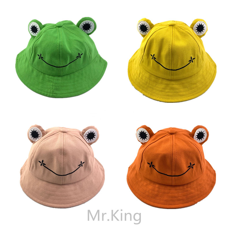 帽子女夏季超萌可爱趣味卡通青蛙遮阳帽亲子男女童宝宝防晒渔夫帽