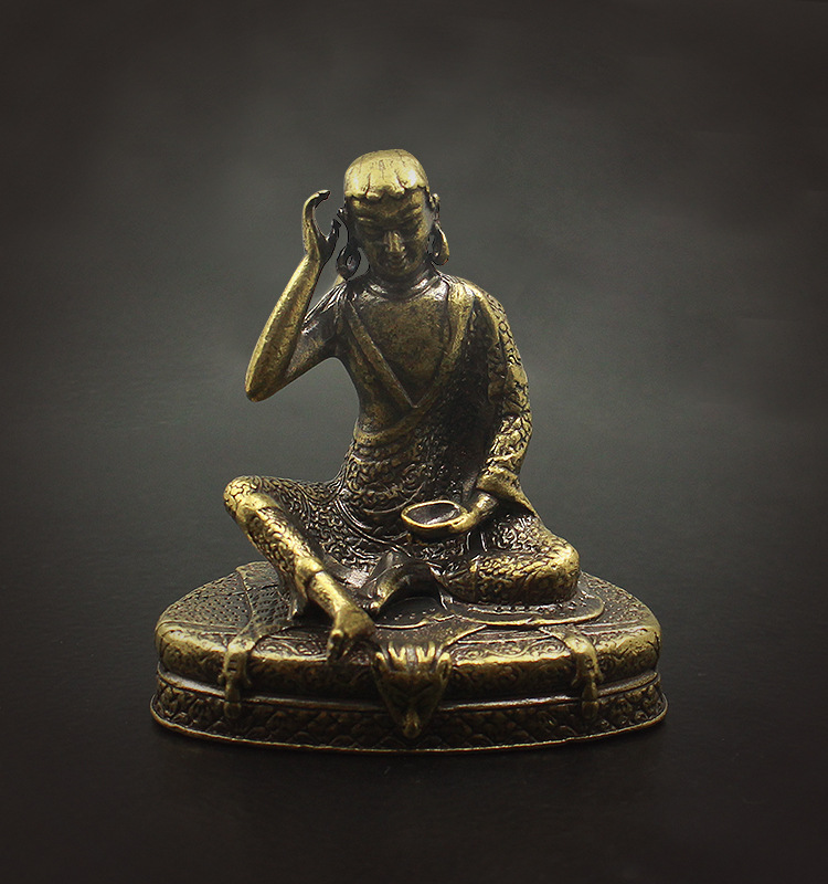 新款纯铜藏佛噶举派米拉日巴尊者佛像摆件供奉佛像工艺小礼品批发